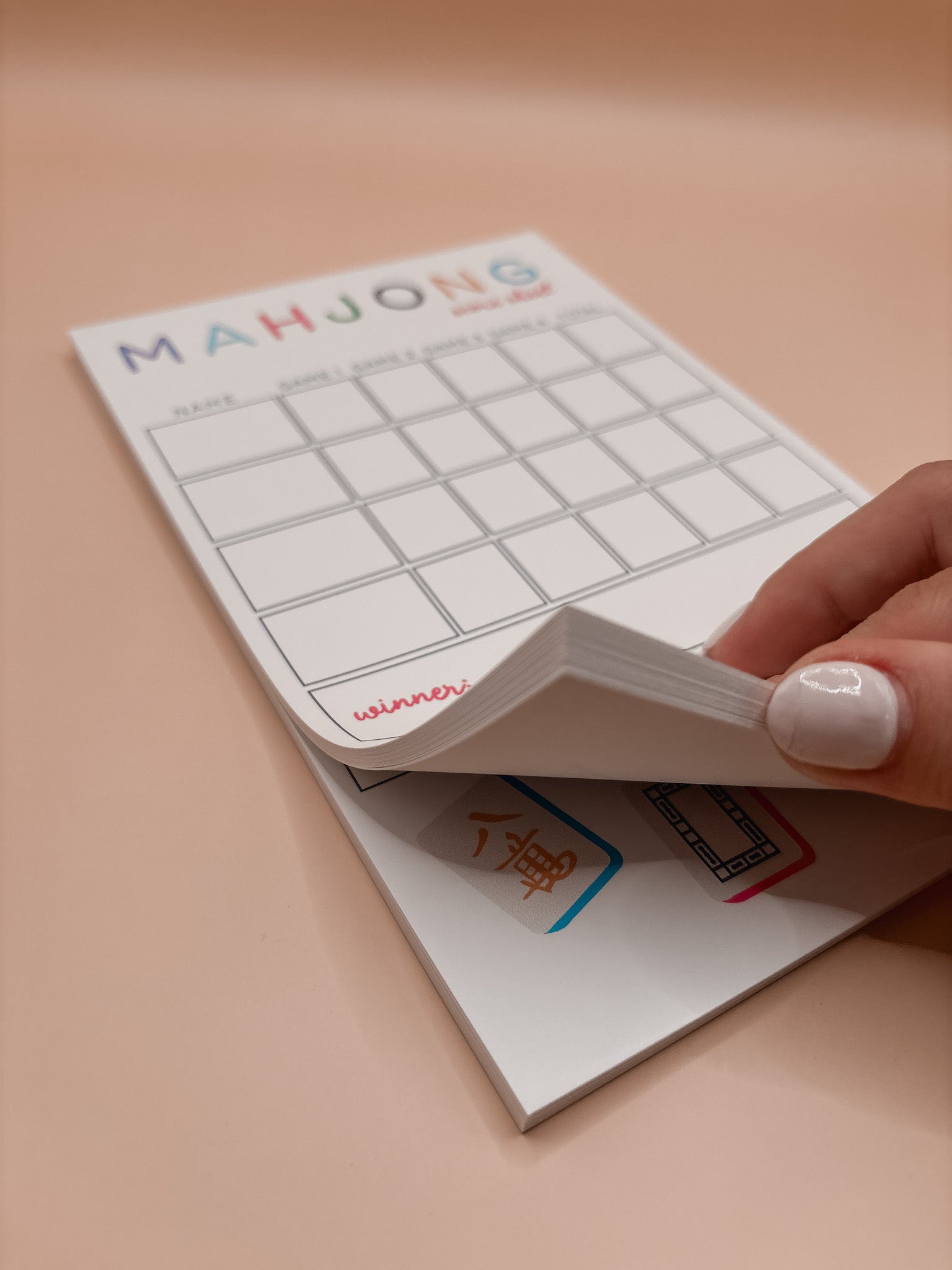 Mahjong Score Card Pad, 50 pages