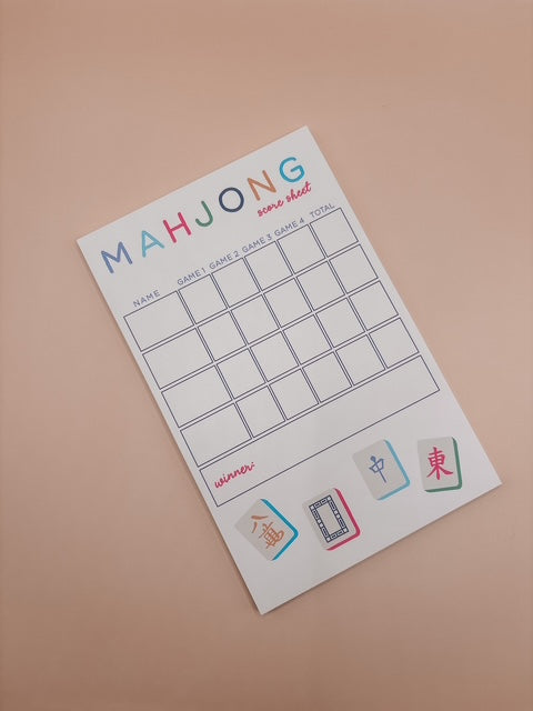 Mahjong Score Card Pad, 50 pages