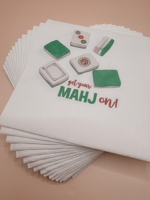 Get Your Mahjong-on! cocktail napkins