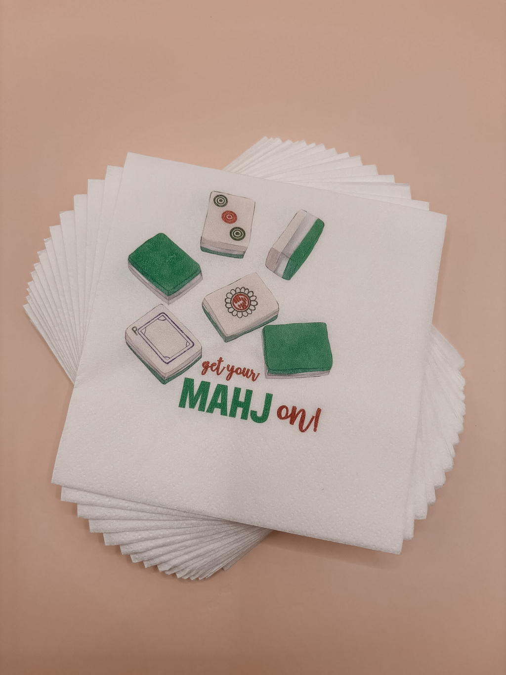 Get Your Mahjong-on! cocktail napkins
