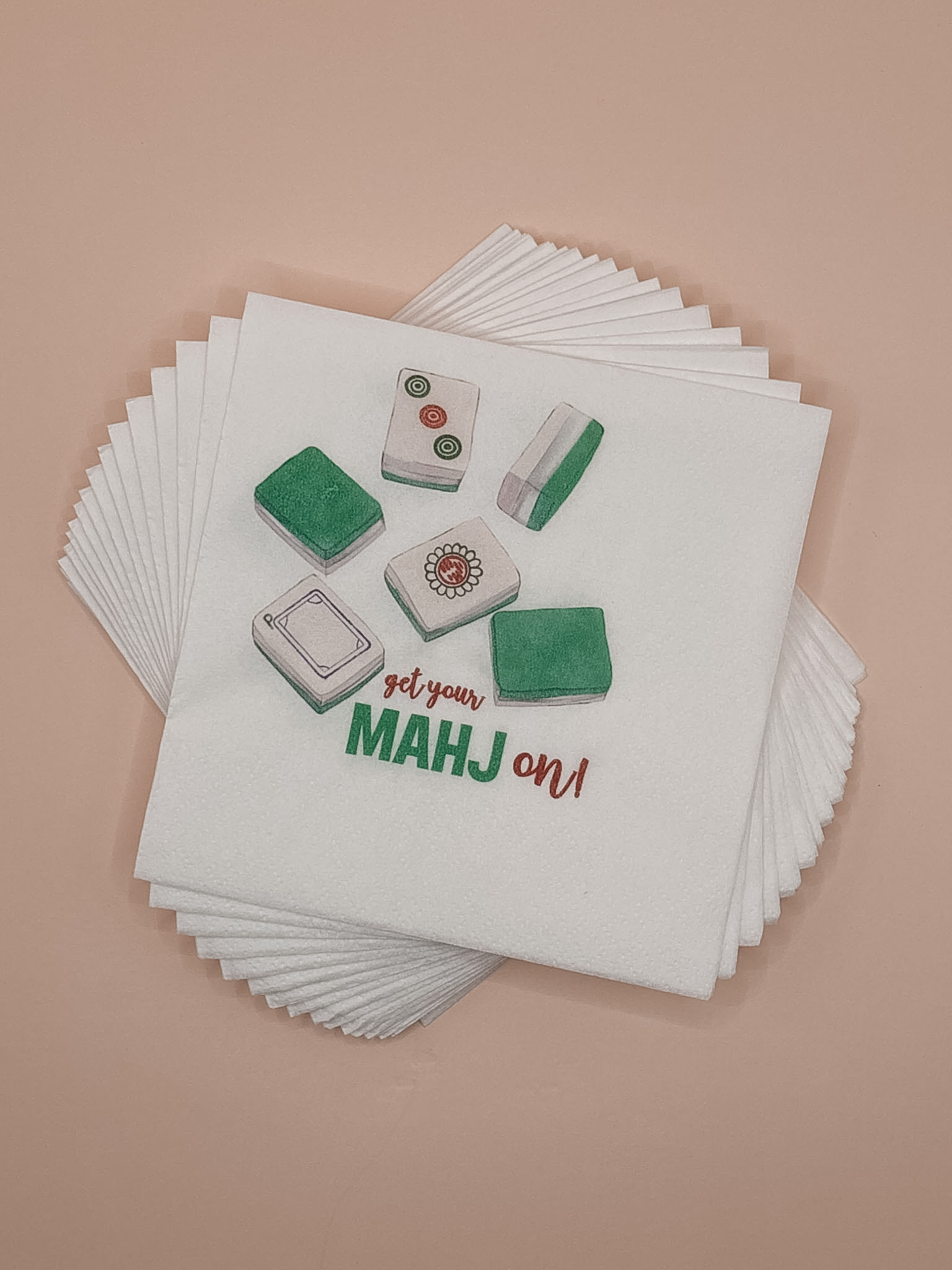 Get Your Mahjong-on! cocktail napkins