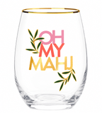 Oh My Mahjong Wine Glass