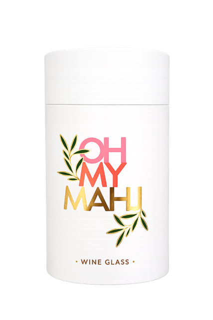 Oh My Mahjong Wine Glass