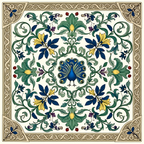 Vintage Peacock Floral Mahjong Mat