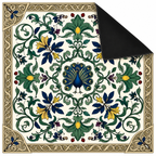 Vintage Peacock Floral Mahjong Mat