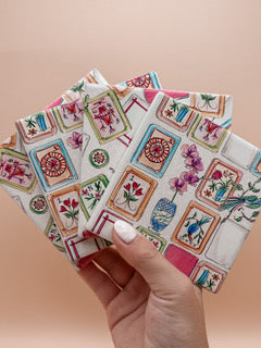 Mahjong Tile Ceramic Coasters, Set 4