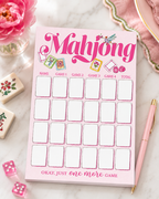 Hand painted Mahjong print score card pad