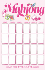 Hand painted Mahjong print score card pad