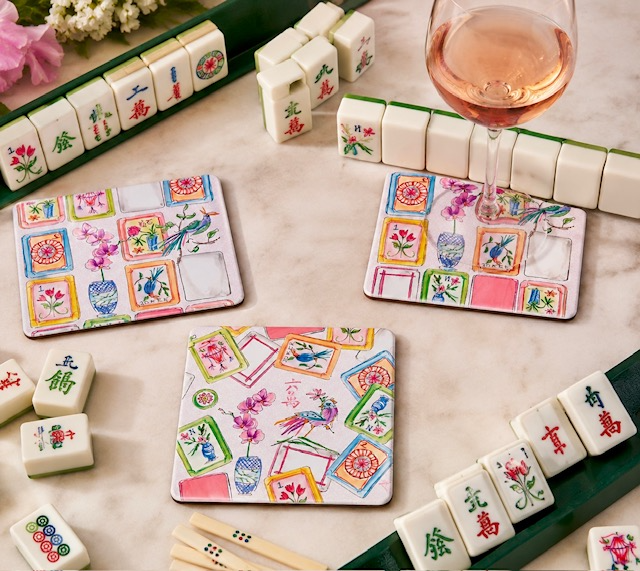 Mahjong Tile Ceramic Coasters, Set 4